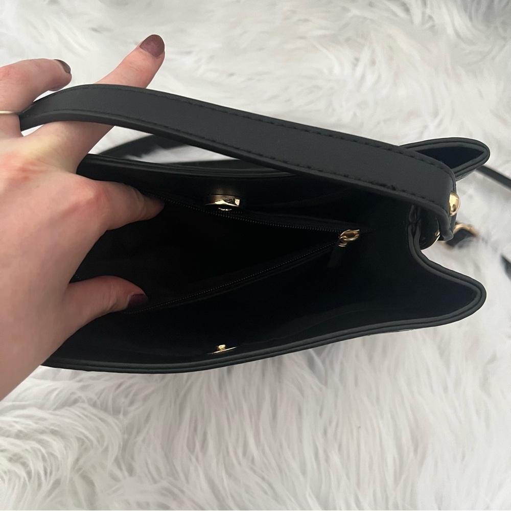 AOTA Black Croc-Embossed Women's Bag - Picture 7 of 9